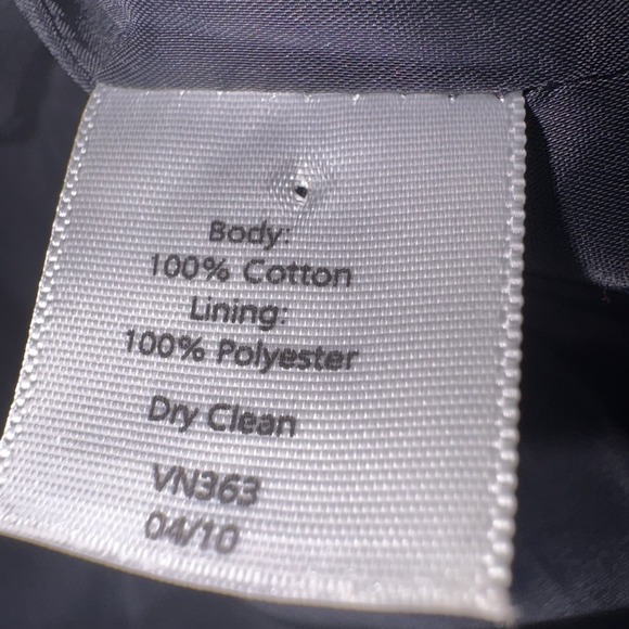 Talbots Women's Coat 14 EUC Navy Circle Print 40s Style Mid-Length Button-Up Lin - Picture 6 of 10